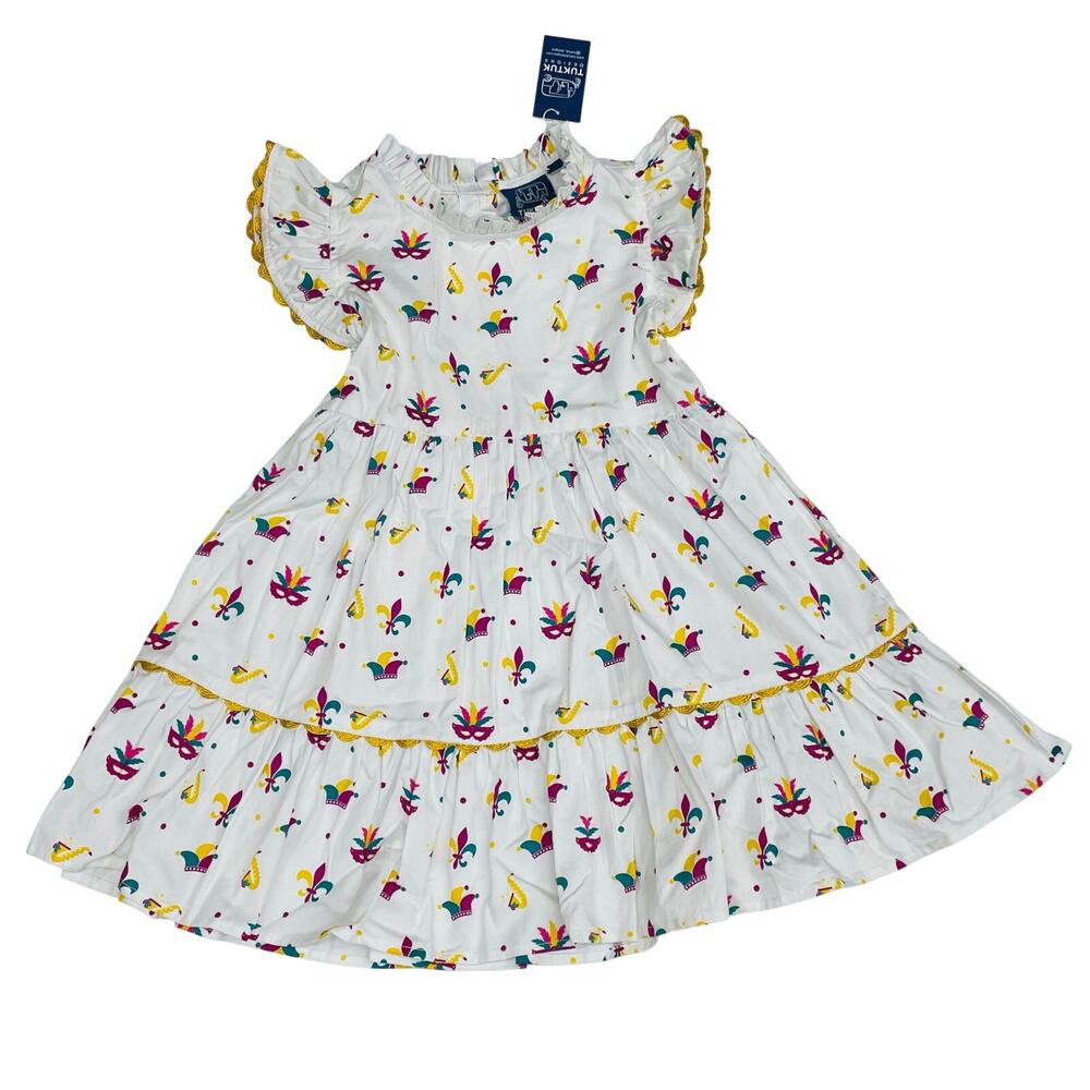 NWT Tuktuk Designs 11/12Y Mardi Gras Ruffle Dress